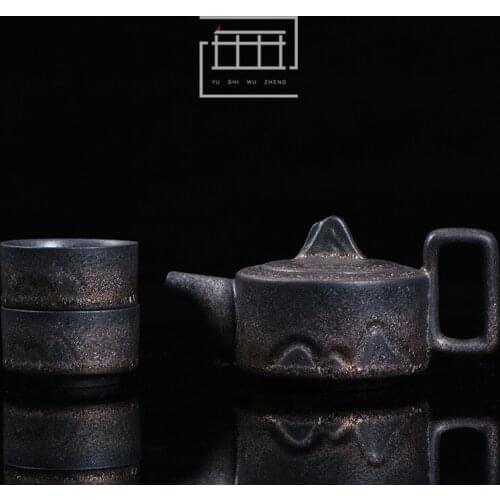 Travel tea set one pot and two cups set creative kiln change business gift tea set hotel ceramic tea set tea pot set