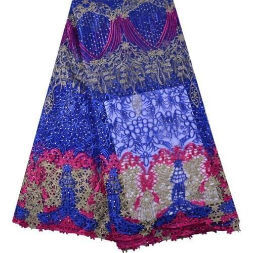 Hot Selling High Quality Guipure Lace Fabric African Cord Lace Fabric For Nigerian France Lace Fabrics Women Party Dress 1387