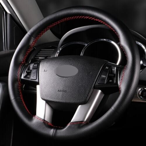 Artificial Leather Car Steering Wheel Cover Fiber High-quality Leather Soft Anti-Slip Black DIY Braid With Needles And Thread