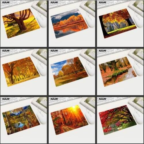 XGZ High Quality Small Size Cheap Rubber Mouse Pad Gold Autumn Wallpaper Rectangular Non-slip Mousepad Office Laptop Home Mat