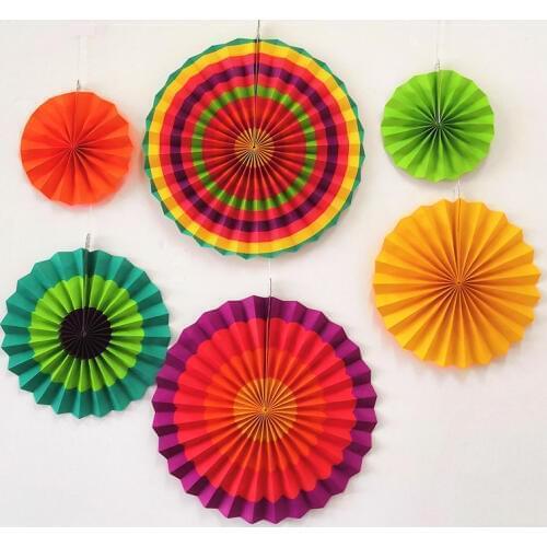 Round Paper Fans for Teal Bridal Shower Decorations Party Supplies Photo Props for Wedding Birthday Baby Shower Event 6pcs