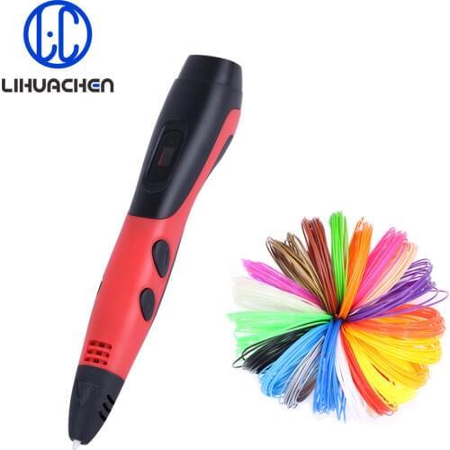 Lihuachen 06A 3d drawing pen 100M Or 200 Meters 3d printer ABS filaments Use USB interface 5V 2A 3D Printing Pen for Child gift