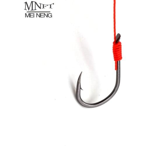 MNFT 60Pcs Carp Fishing Barbed Hooks Outdoor Fishing Hook with Red Line Hand Tied Tackle Assist Hook Explosion Hook Accessories