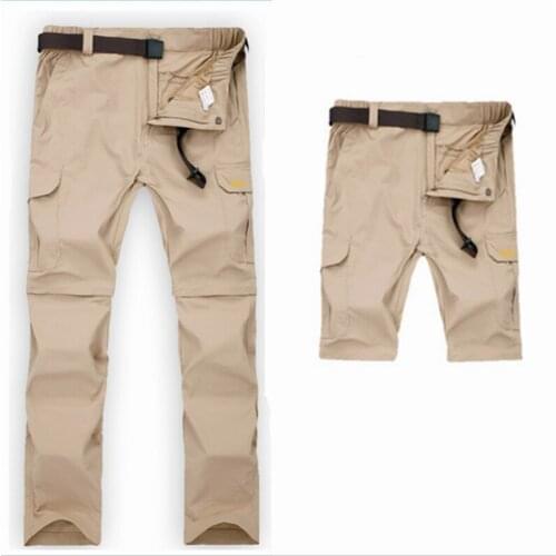 Mens Two-section Tactical Long Shorts Solid Color Casual Multi-pocket Outdoor Sports Quick-drying Cargo Pants Plus Size M-7XL