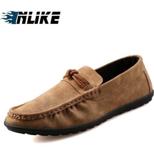 Men Loafers PU Leather Driving Boat Shoes Slip-On Casual Doug Shoes