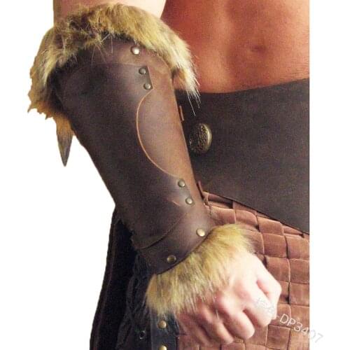 Medieval Men Wristband Carnival Knight Warrior Leather Strap Bracers Soldier War Armor Prince Handguard Gauntlet accessory