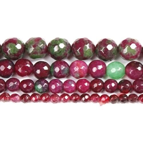 Natural Faceted Epidote Zoisite stone Beads For Jewelry Making Round Loose DIY Bead Bracelet Necklace