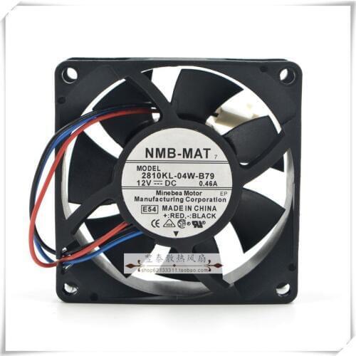 NMB-MAT 2810KL-04W-B79 DC 12V 0.46A 70x70x25mm 3-wire Server Cooling Fan