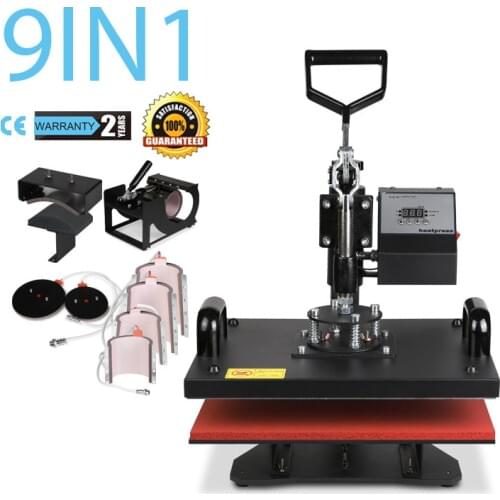 9-in-1 Flat Heat Press Machine 30*38 Small Manual Ironing Machine T-shirt Heat Transfer Printing Machine Equipment