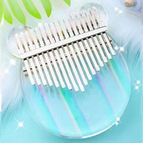 Rainbow Clear Thumb Piano Portable Crystal Transparent Kalimba Acrylic Piano With Hard Case Musical Enjoyable Gifts for Kids