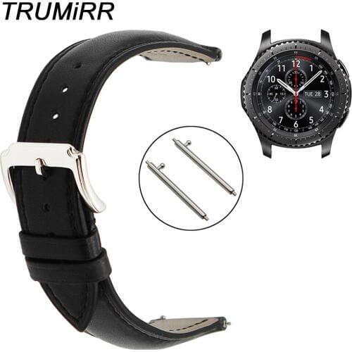 22mm Genuine Leather Watchband Quick Release for Samsung Gear S3 Classic Frontier Garmin Fenix Chronos Watch Band Wrist Strap