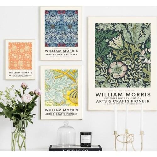 Retro Bird Nordic Posters And Prints Flower Leaf Abstract WILLIAM MORRIS Art Canvas Painting Wall Pictures For Living Room Decor