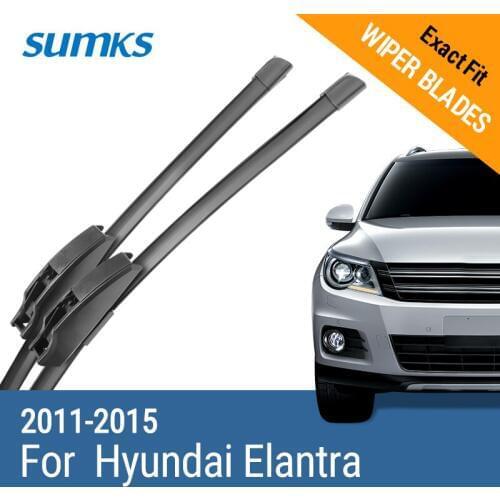 SUMKS Wiper Blades for Hyundai Elantra 26"& 13" Fit Hook Arms 2011 2012 2013 2014 2015