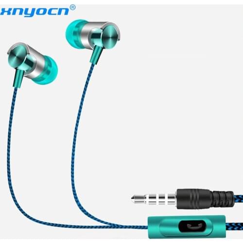 Xnyocn Stereo Bass Headphone In-Ear Sport Headset 3.5MM Wired Earphones HIFI Earpiece With MIC For Xiaomi Samsung Huawei Phones