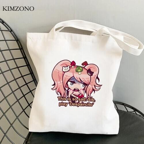 Danganronpa shopping bag handbag reusable tote jute bag shopper eco bag net bolsa compra woven fabric sac toile