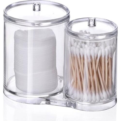 Cotton swab pad storage tank box Makeup Organizer Holder Cleansing cotton Jar can tin Clear cosmetic canister