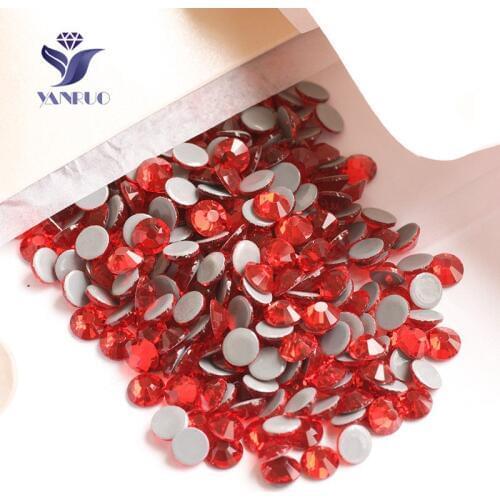 YANRUO 2058HF SS20 4.6-4.8mm Light Siam Strass Crystal Hotfix Stone And Crystal Glass decorative rhinestones Shoes