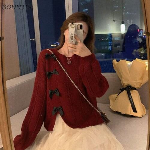 Sweaters Women O-Neck Long Sleeve Ins Fashionable Daily All-match Retro Temperament Female Pullovers Casual Korean Style Trendy