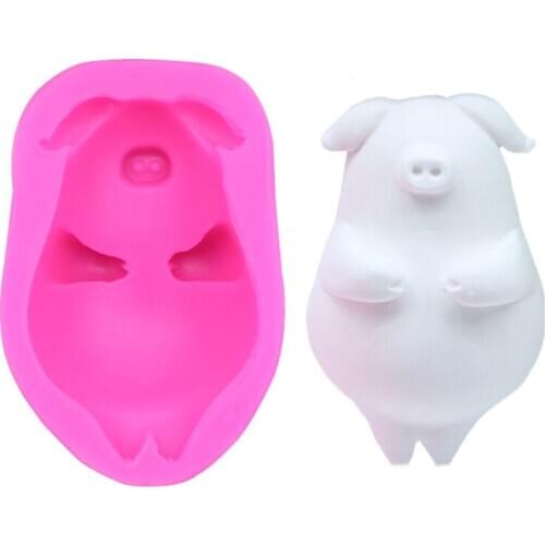 1PC Pig Silicone Mold Animal Mold for Cake Decoration Craft Fondant Chocolate Candy Resin Jewelry Charm Pendant LB 481