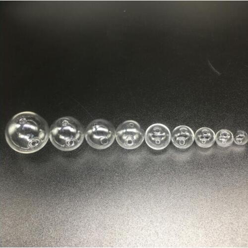10pcs 9 size for choose transparent double hole round glass ball globes necklace pendants handmade essential oil jewelry beads