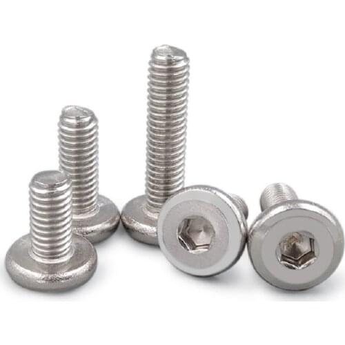 100PCS M5 M6 304 stainless steel Hypotenuse Flat Head Hex Drive Screw Down Side Furniture Screws