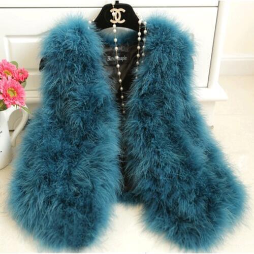 2019 Ostrich wool vest fur short design thickening womens turkey sweater vest outerwear thermal fur vest fur coat