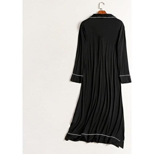 2021NWE Pajamas Dress For Women Lapel lengthened Pullover Dressing Gown
