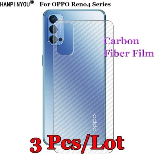 3 Pcs/Lot For OPPO Reno4 Reno 4 F Z SE Pro Lite 5G 3D Non-slip Clear Carbon Fiber Back Film Screen Protector Protective Sticker