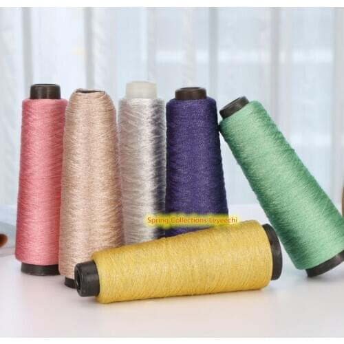 300g/lot Ice Silk Thread with gold wire Worsted Soft Smooth Yarn Skein Knitting Summer Woolen Yarn one single strand