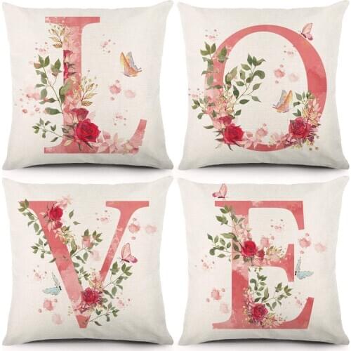 4pc Valentines Day Decorative Pillow Case Durable Practical Convenience Car pillow case Car cushion cover Car accessories