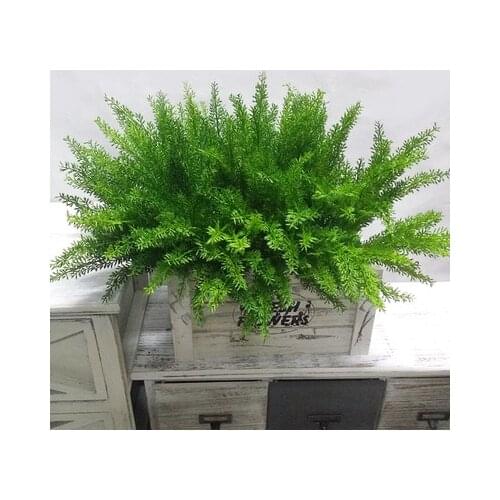 40cm5 Fork Artificial Grass Bunch Green Plastic Plant Leaves Indoor and Outdoor Flower Pot Material Fence Garden Home Decoration