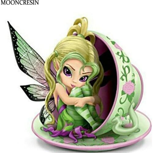 5D Diy Diamond Painting Fairies Full Square Diamond Embroidery Cross Stitch 3D Mosaic Crystal Needlework Wall Sticker Home Decor