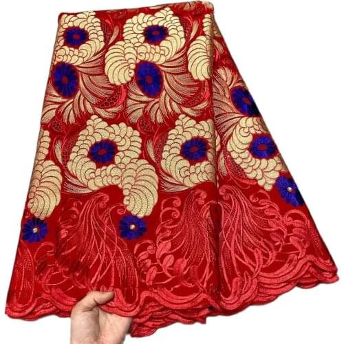 Dubai Best Quality 100% Cotton Jacquard Swiss Voile Tissu Lace Fabrics 5Yards Embroidery in Switzerland Sewing For Women Clothes