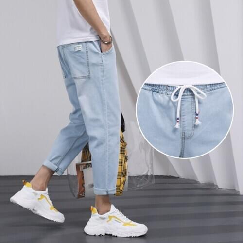 Jeans Mens Summer Casual Light Blue Thin Nostalgic Blue Comfortable Fashion Trend Casual Atmospheric All-Match New Hot Sale