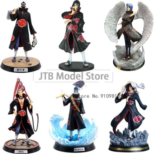 Naruto Shippuden Akatsuki Uchiha Itachi Konan Hidan Hoshigaki Kisame Kakuzu GK Action Figure Anime Model Statue Collectible Toy