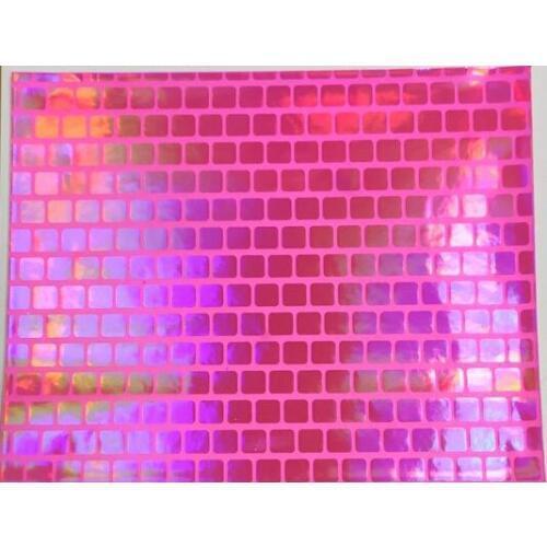 Holographic chequer synthetic leather material