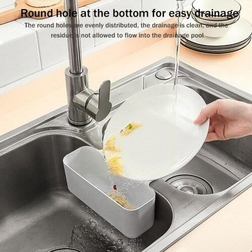 Kitchen Accessories Utensils Organizer Snap Multifunct Hanging Kitchen Sink Kitchen Drain Gadgets Soap Sponge Case Holder B I6T9