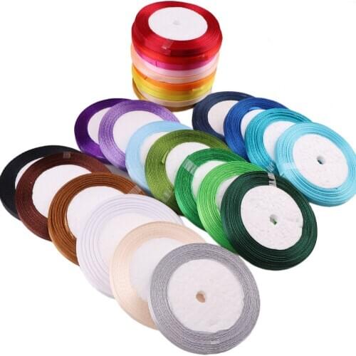 Width 6mm 0.23inch 25yards/lot 17 colors satin ribbon for gift package decorative tapes for clothing satin webbing needlework