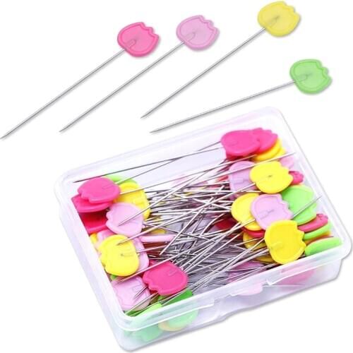 LMDZ 50/100 Pcs/Box Positioning Needle Patchwork Pins Sewing Marker Needle Dressmaking Pins DIY Handmade Make Garment Accessory
