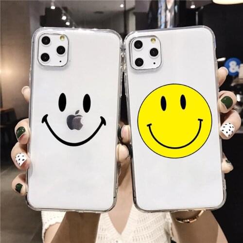 Cute Simple Smiley Expression Phone Case For iphone 11 12 Pro Max 6S 7 8 Plus Soft Phone Cover For iphone SE 2020 X XR XS MAX