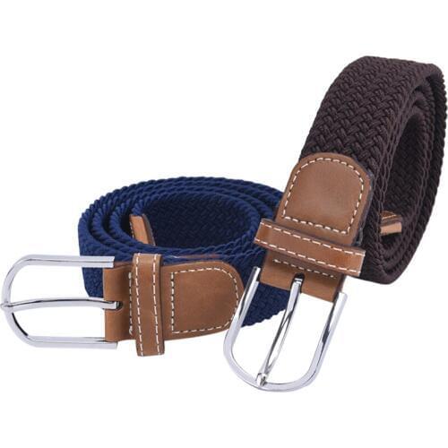 2020 New Fashion Style Mens Fashion Stretch Braided Elastic Woven Canvas Buckle Belt Waistband Waist Straps Men Weaving Belt