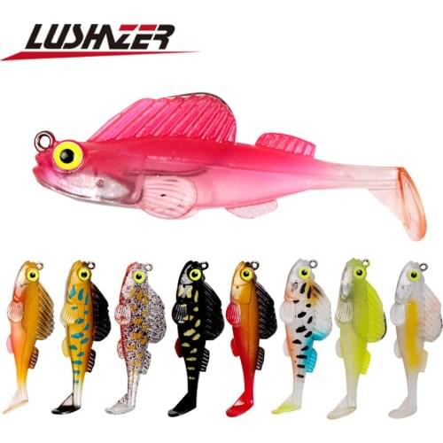 LUSHAZER Soft Lure jig lead head lures 7cm 12g Wobblers Artificial Bait Silicone Fishing Lure Lead Fishing Bait Jig Rubber