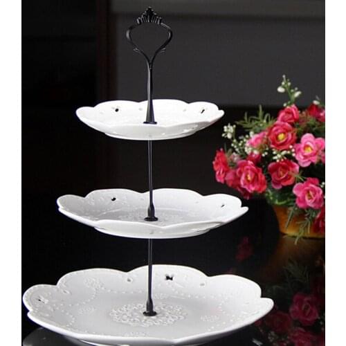 Wholesale 1Set 2 & 3 Tier Candy Fruits Cakes Desserts Plate Stands for Wedding Party Birthday Cupcake Fruit Plate Stand