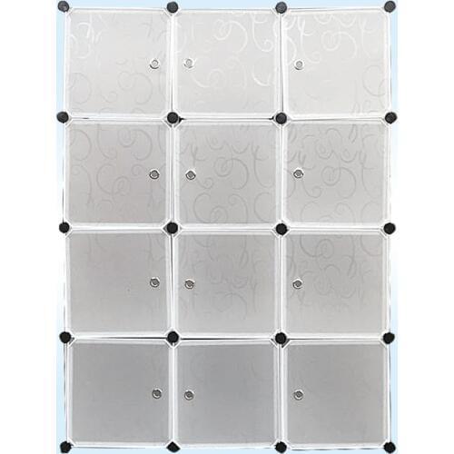 Clear 6 Grids 2 Hanging Storage Organizer Wardrobe Bookcase Shoes Cabinet