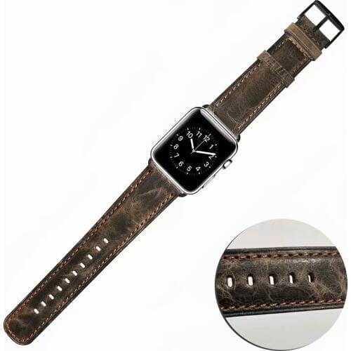 Genuine Retro Leather For Apple Watch Series 4 40mm 44mm iWatch Bands 42mm 38mm Series 4 3 2 1 Watch Strap