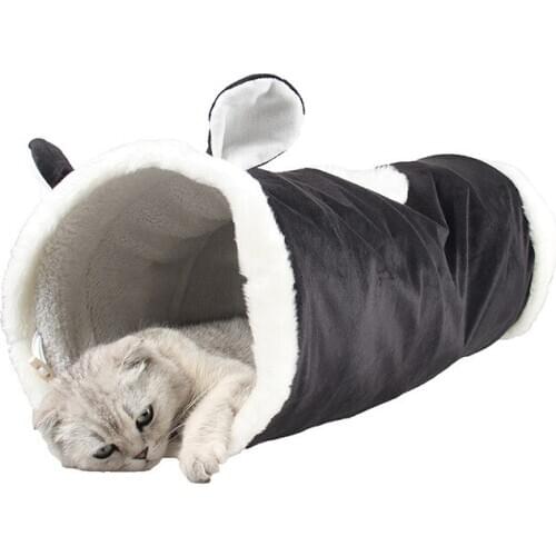 Foldable Tunnel Black Cat-Shaped Dinosaur Giraffe Shape for Small Pets to Play and Sleep to Ensure Enough Sleep for Pets