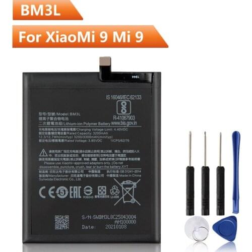 Xiao Mi Original Replacement Phone Battery BM3L For Xiaomi 9 MI9 M9 MI 9 BM3L Authentic Rechargeable Battery 3300mAh