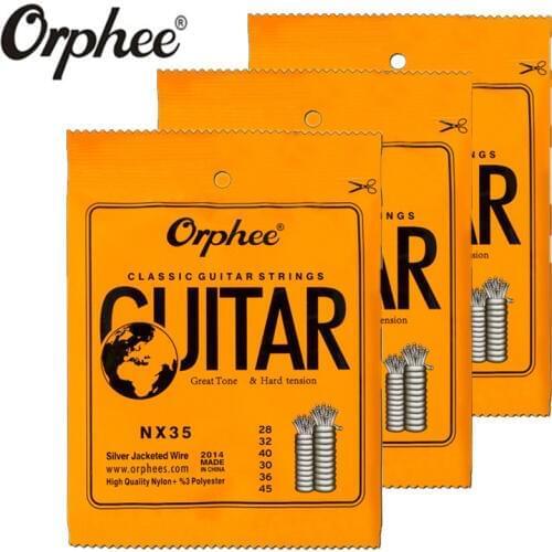 Orphee NX35 028-045 Classical Guitar Strings nylon silver jacketed wire Vacuum Packaging guitar parts 3 set