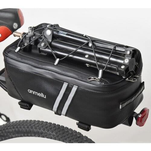 Bike Waterproof Seat Pannier Pack Luggage Cycling Bag 8L Bicycle Pannier Bag Rear Rack Trunk Bag With Rain Cover