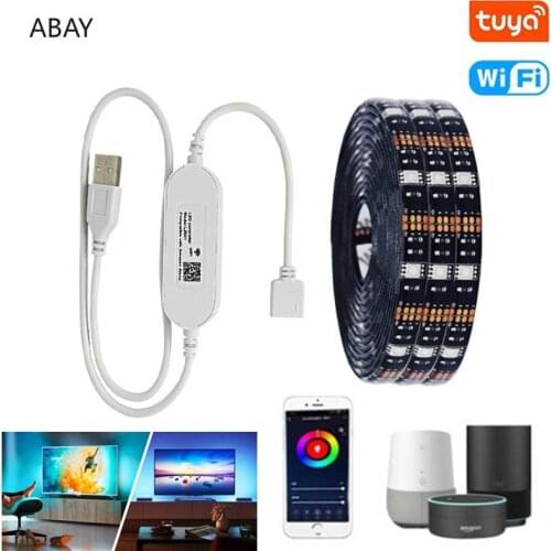 Tuya smart usb led strip light wifi tv tira led strips DC 5V 5050SMD Colorful APP controller luces Christmas lights decoration